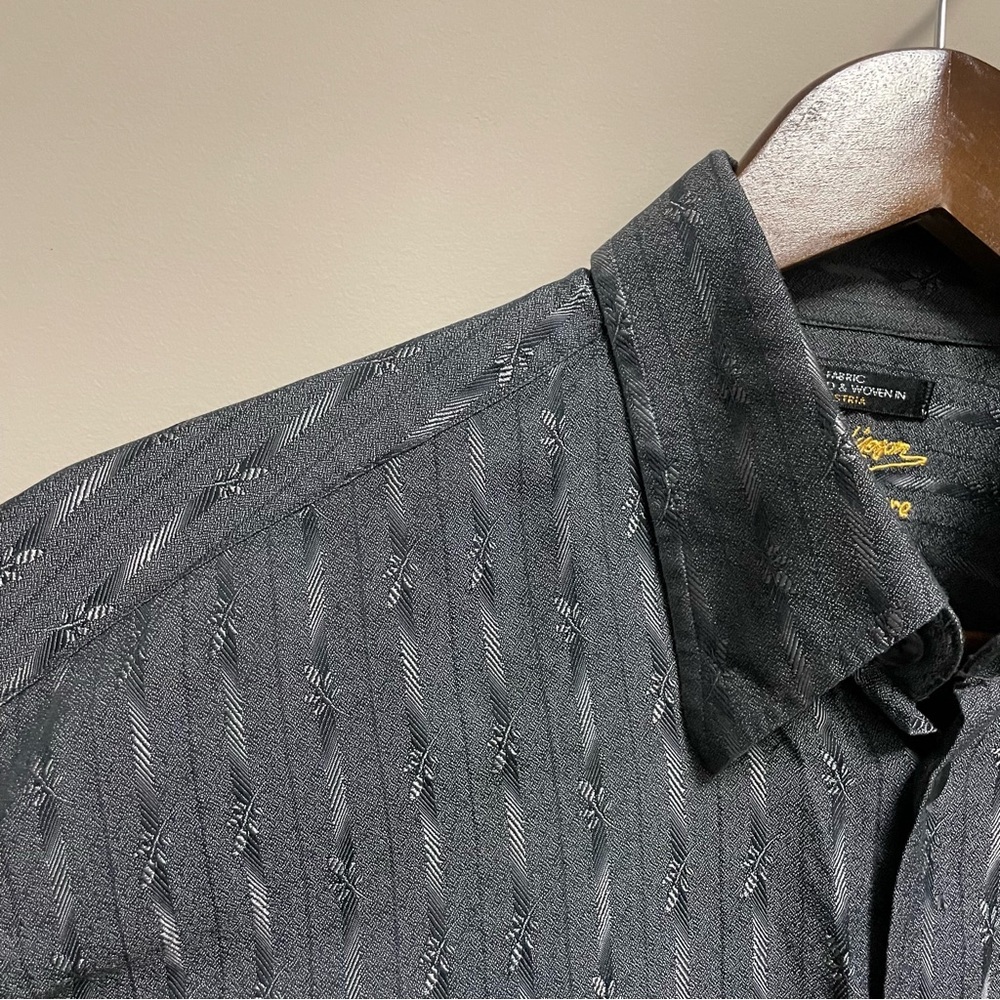 Jack Lipson Signature Grey Long Sleeve Button Down Dress Shirt Men’s Medium - Picture 3 of 11